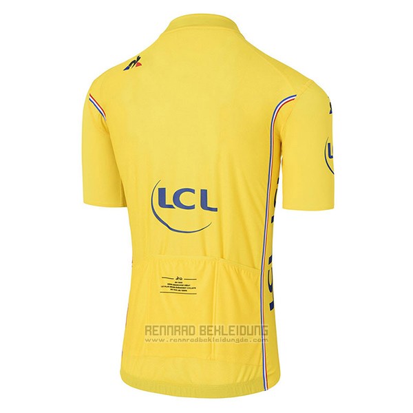 2017 Fahrradbekleidung Tour de France Gelb Trikot Kurzarm und Tragerhose